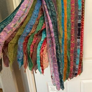 Multicolor silk sari Scarf